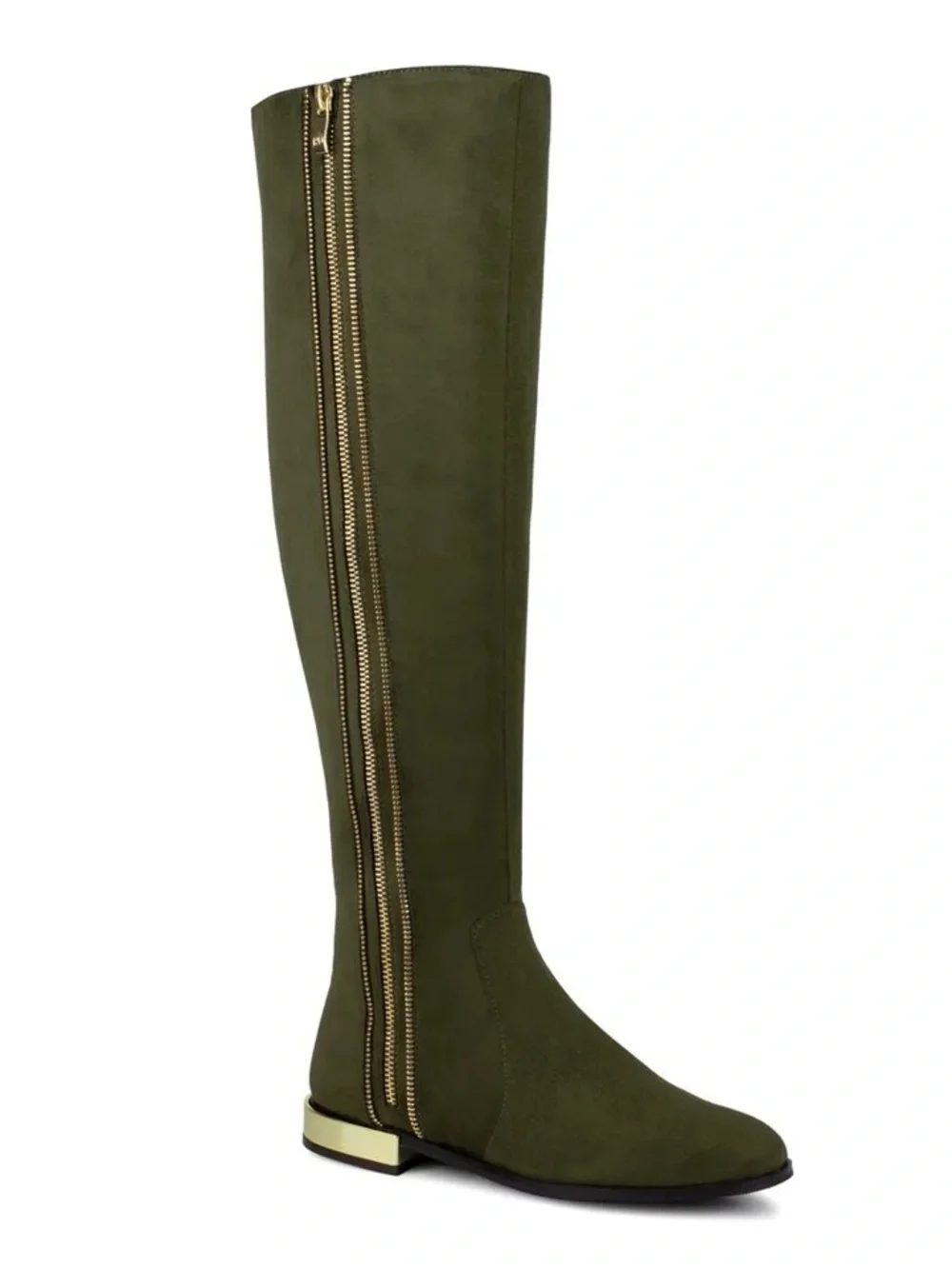 Ninety Union Majestic Over-The-Knee Boots Zipper Olive Green Women’s Size 8 Heel